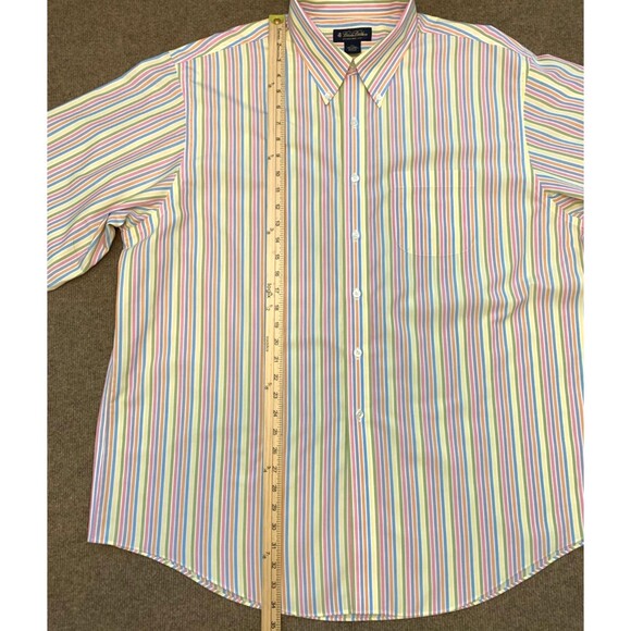 Brooks Brothers Button Shirt Mens 2XL Long Sleeve Non Iron Striped Preppy Cotton - Picture 3 of 7